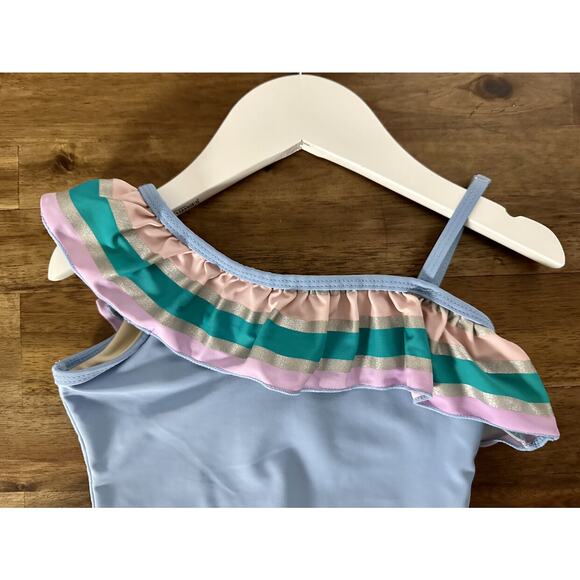 Shade Critters Periwinkle It’s All Rainbows One Shoulder One Piece Swimsuit 2T - Picture 3 of 7